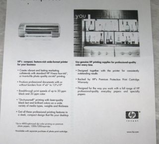 HP Deskjet 9800 C8165A Wide Format Color Printer