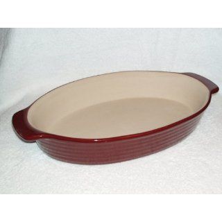 The Pampered Chef New Traditions Oval Baker   Cranberry