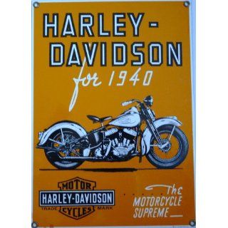Harley Davidson 1940 Orange Sign 
