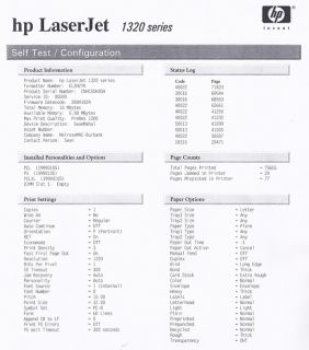HP LaserJet 1320n 75655 Page Count Working Condition 92 Black Ink Left