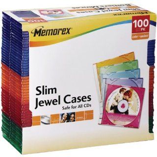 AWM Memorex 01990 Cd Slim Jewel Cases (100 Pk; Assorted