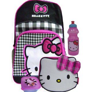 New Hello Kitty Plaid Backpack Matching Lunch Box + Water