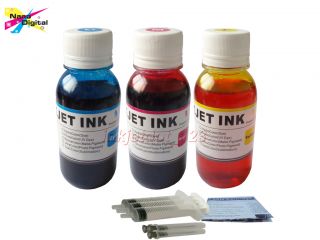 3x4oz Color Refill Ink for HP 110 Photosmart A310 A311 A314 A316 A320