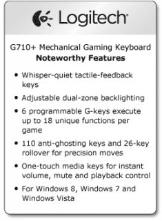 Logitech G710+ Mechanical Gaming Keyboard with Tactile High Speed Keys
