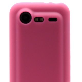 Pink Soft Skin Case Gel Rubber Cover HTC Incredible 2