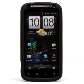 Black Soft Skin Case Gel Rubber Cover HTC Sensation 4G