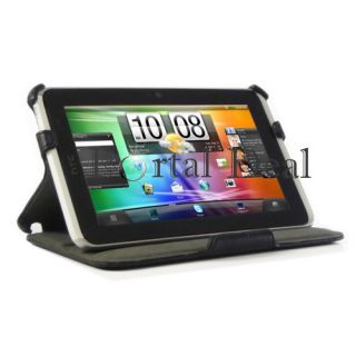 HTC Flyer Tablet EVO View 4G Black Leather Case Stand