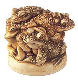 Harmony Kingdom Puddle Huddle Retired Frog Toad Never Opened