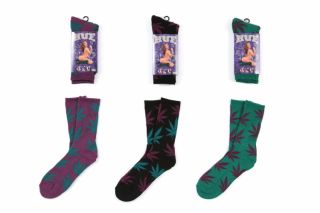 New HUF SF Plantlife 420 Crew Hi Socks Marijuana Weed Leaf Easter 4 20