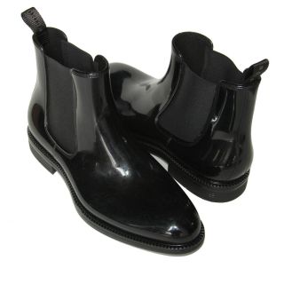 HUGO BOSS Italy Black Ankle Rain Dress Boots Mens 9 42 Casual Patent