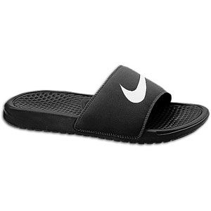 Nike Benassi Swoosh Slide   Mens   Casual   Shoes   Black/White