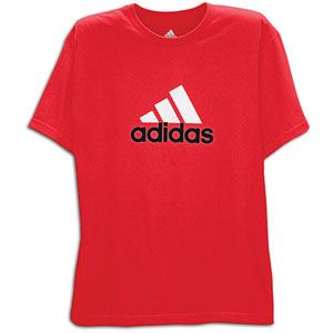 adidas Logo S/S T Shirt   Mens   Training   Clothing   Red/University