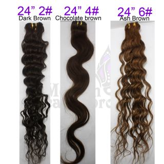 24 clip *10 human hair extensions 72g 3 color choose weft wave Body