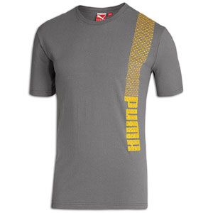 PUMA Vertical Logo T Shirt   Mens   Casual   Clothing   Castle/Lemon