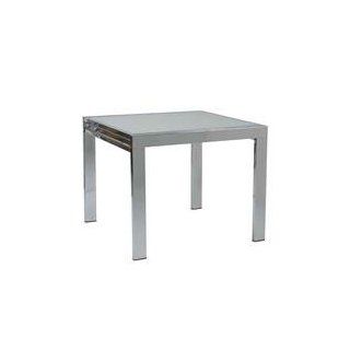 Franzini Square Dining Table   Chrome/Frosted Glass: Home