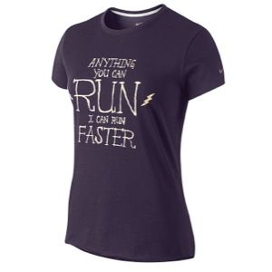 Nike Dri Fit Cotton Runners Attitude T Shirt   Womens   Grand Purple