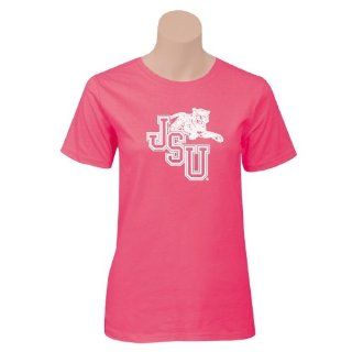 Jackson State Ladies Fuschia T Shirt Medium, JSU w/Tiger