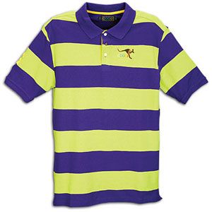 Coogi Kangaroo Stripe Polo   Mens   Casual   Clothing   Purple/Lime