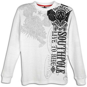 Southpole Flock Print Thermal Long Sleeve   Mens   Casual   Clothing