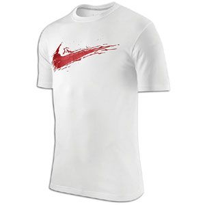 Nike Dri Fit Swoosh T Shirt   Mens   Training   Clothing   White/Dark