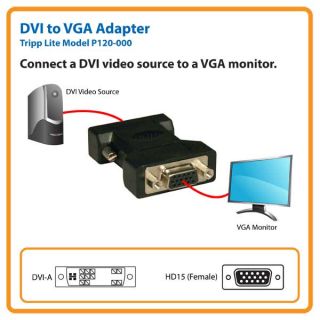 Tripp Lite P120 000 DVI Adapter   DVI Analog Plug to HD15F