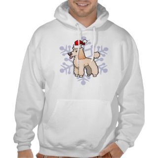 Christmas Poodle (light apricot puppy cut) Hooded Sweatshirts