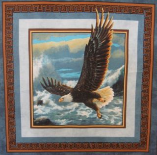 Wild Wings Quest of Hunter Eagle Pillow 100% Cotton Fabric panel