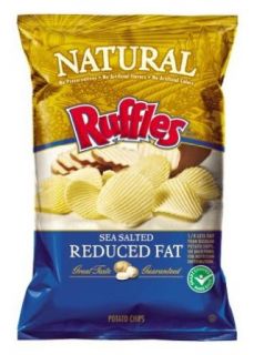 Frito Lay Ruffles Natural Sea Salt Flavored Potato Chips, 8oz Bags
