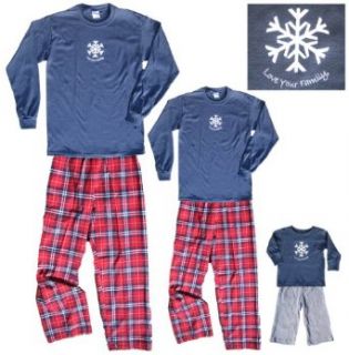 Winter Snowflake Adult Cotton Matching Family Navy and Red
