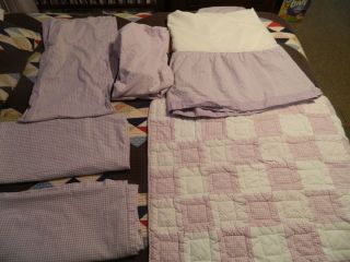 Purple Lilac Complete Crib Bedding Set with Window Treatment