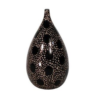 Gourd Ceramic Vase, Black/Gray