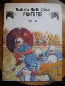 Huntsville Middle School Football Booklet 1984 Alabama