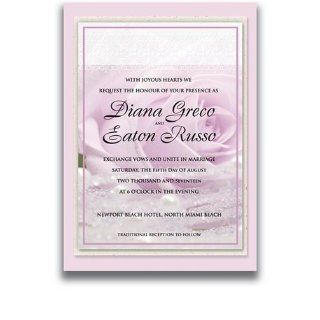 130 Rectangular Wedding Invitations   Lavender Rose n