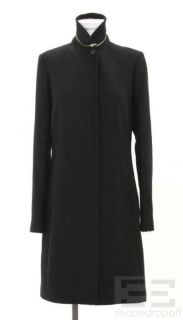 Hussein Chalayan Black Wool Button Front 3 4 Length Jacket Size 42