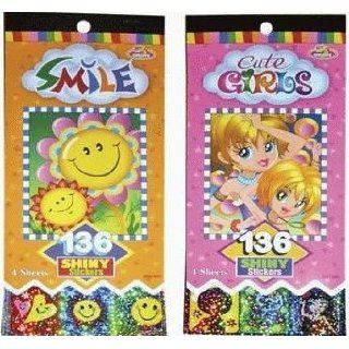  , Shiny Stickers (4 Pack Set) (136 Stickers Per Pack) Toys & Games