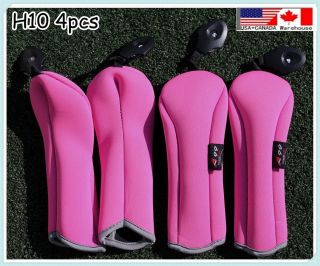 A99 Golf Club H10 Headcovers Hybrid Cover Neoprene New 4pcs Dark Pink