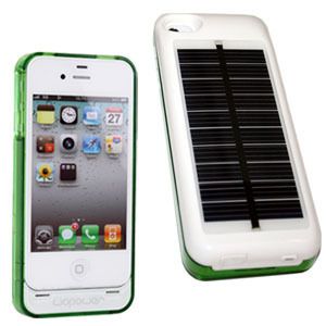 Hybrid Solar Battery Charger Thin Case for iPhone 4 and 4S White