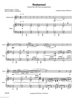 hymn arrangements for CLARINET SOLO. Sheet music. FREE US Priority