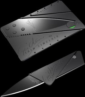 CardSharp 2 CREDIT CARD KNIFE Iain Sinclair folding safety blade BLACK