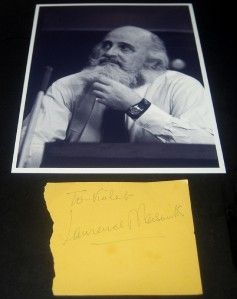 RARE Actor Laurence Naismith Signed Page and Great Print D 1992