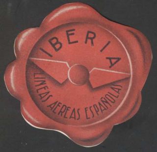 Spain Old Luggage Label Iberia Airlines. Size 4 Aprox., L@@K. See