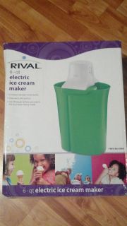 Rival/Sunbeam 6 Quart Electric Ice Cream Maker White/Green/Pink   NEW