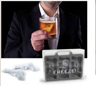 1X Ice Cube Tray Mold Jelly Silicone Cool 6 Gun Pistol Maker Shaped
