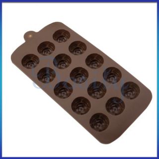 Ice Cube Tray Mold Jello Chocolate Muffin Candy Clay Silicone 15 Holes