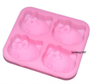  Silicone Hello Kitty Shaped Cube Ice Trays Ice Candy Mould Maker Party