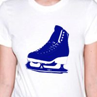 American Apparel Organic T Shirt with Figure Ice Skate