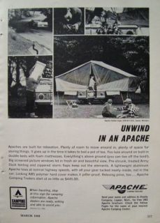 1965 Unwind in Apache Pop Up camper Camping Trailer Ad