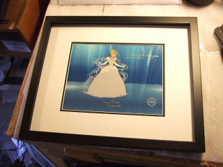  Original Cinderella Cel Signed Ilene Woods Disney NEW Frame CustomBG