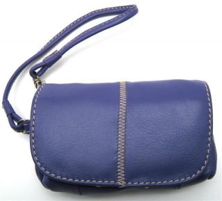 ILI SUGAR PLUM LEATHER POUCH SMALL CLUTCH WITH WRISTSTRAP SMARTPHONE