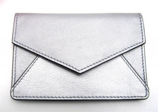 Ili Leather Envelope Business Card Case Holder Silver